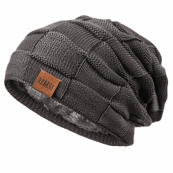 REDESS Beanie Mütze für Herren und Damen Winter Warme Mützen Stricken Slouchy Thick Skull Cap Einheitsgröße Reines Dunkelgrau