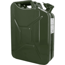 Unitec 73855 Benzinkanister, 20 l, aus Stahlblech, für Treibstoffe aller Art, mit BAM-Zulassung, inklusive Sicherungsstift, grün Single
