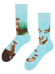 Dedoles Socken Unisex Damen Herren & Kinder Baumwolle viele lustige Designs Fussball Fahrrad Pferde Pflanzen Feuerwehr Geschenk links rechts verschieden 35-38 Otter