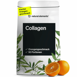 Collagen Pulver 500 g – Kollagen Hydrolysat Peptide – Kollagen Typ 1 und 3 – frischer Orangengeschmack, perfekte Löslichkeit, natürlich, laborgeprüft und in Deutschland produziert