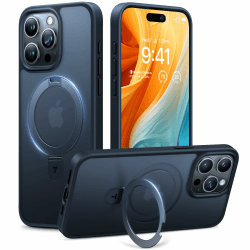 TORRAS Ostand für iPhone 14 Pro Hülle für MagSafe (Nr.1 Magnetkraft, Unsichtbarer Ständer, Militärischer Schutz) Stoßfest Handyhülle iPhone 14 Pro Case Kratzfeste Schutzhülle All-in-One Schwarz Schwarz iPhone 14 Pro