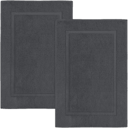 Utopia Towels - 2er Pack groß Badematte Badvorleger (53 x 86 cm) - 100% Baumwolle Frottee -Waschbare Badteppich (Grau)
