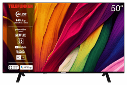 Telefunken 4K Fernseher 50 Zoll Smart TV (UHD, Dolby Vision HDR, Dolby Atmos, HD+ 6 Monate inkl., Triple-Tuner) D50U750R1CW 50 Zoll 4K Ultra HD Schwarz