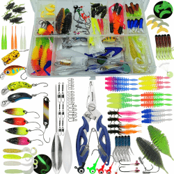 Njord Kalastus Mega Forellen Gummiköder Sortiment Box Komplettset | Perfektes Angel Geschenk für Angler | Gummi Forellen Köder und Barsch Köder Set | Angelköder Gummiwurm Barsch Set Angelzubehör Box