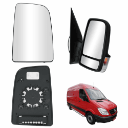 Convitex Spiegelglas Rechts für MERCEDES SPRINTER 906 2010- Elektrisch Beheizbar Konvex Runder Halter