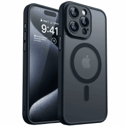 CANSHN 2024 Neu für iPhone 15 Pro Hülle mit Kameraschutz für Magsafe (TOP Militärschutz & Magnetkraft) Extrem Haltbarkeit Hülle iPhone 15 Pro Case Stoßfest, Schwarz iPhone 15 Pro Schwarz