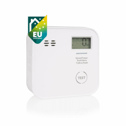 Smartwares CO-Melder - 10-Jahres-Batterie - LED-Bildschirm & Anzeige - Testknopf - FGA-13091 10-Jahres-Batterie Single