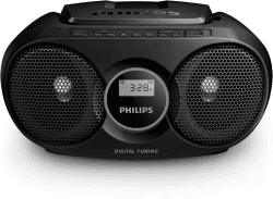 Philips Audio AZ215B/12 CD-Soundmachine (Digital UKW, Audioeingang, 3 Watt, leicht bedienbar) schwarz Black
