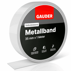GAUDER Metallband selbstklebend I Ideal für Tonies®-Figuren & -Regale I Ferroband I Magnetband für Magnete I Eisenband I Stahlband (1m) 1 Meter