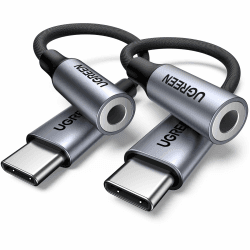 UGREEN USB C Klinke Adapter Aux 2 Pack USB C auf 3.5mm Kopfhörer Adapter mit DAC Chip kompatibel mit iphone15/15pro/15plus/15pro max, Galaxy S, iPad, P60/50/40, xiaomi usw. (Grau) 2 Grau