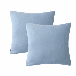 SOULFUL Kissenbezug 80x80 Baumwolle Haiya Blue, Kissenbezüge 2 Teilig mit Reißverschluss, Ähnliche Textur wie Stone Washed Leinen, ÖkoTex Zertifiziert, Weich und Bequem Haiya Blau 2tlg. 80*80cm
