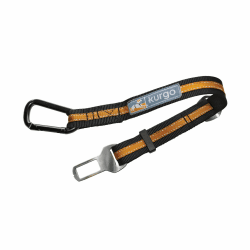 Kurgo Gurtschloss-Hundegurt fürs Auto, Kompatibel mit Tru-Fit Hundegeschirr, Von 38 cm auf 56 cm verlängerbar, Orange Karabiner Gurt Orange Einzelpack