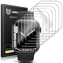 UniqueMe für Apple Watch Series SE2/SE/6/5/4 40mm Schutzfolie - 8 Stück, Flexible TPU, für iwatch 40mm Displayschutz, Blasenfreie, Weich HD Klar Displayfolie, Volle Abdeckung, Anti-Staub 40mm Transparent