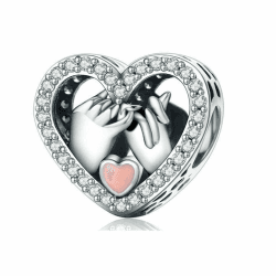 Annmors Charm Love You Hearts Anhänger S925 Sterling Silber Bracelet Bead with Cubic Zirconioa für Europäische Armbänder Halskette,Mother's Day Schmuck Geschenk Christmas für Damen Herren Love Heart