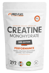 Creatin Pulver 1kg / 1000 g reines Creatin Monohydrat Pulver in mikronisierter Qualität - Kreatin Monohydrat optimal hochdosiert - Creatin-Pulver ohne Zusätze, 100% vegan, Vorrat für 292 Tage Creatin-Monohydrat 292 Portionen (1er Pack)