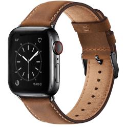 WFEAGL Lederarmband Kompatibel mit Apple Watch Armband 49mm 44mm 45mm 42mm 46mm,Echtes Lederband Ersatzarmband Herren Damen armbands für iWatch Series Ultra SE 10 9 8 7 6 5 4 3 2 1,Rotbraun 42mm(Series 1 2 3) 44mm 45mm 46mm 49mm Rotbraun