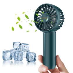 VEMONT Handventilator, Mini Ventilator mit 2500mAH Wiederaufladbarer Akku, Persönlicher Tragbarer Hand Ventilatoren Batteriebetrieben mit 3 Geschwindigkeiten, perfekt für Reisen im Freien Dunkelgrün