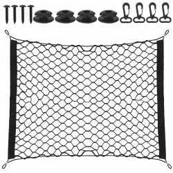 Gepäcknetz, Kofferraumnetz, Gepäcknetz Auto, Gepäcknetz Wohnmobil, Kofferraumnetz Auto Größe 110X60cm Mit 4 Großen Haken, Erstreckt Sich auf 140x100cm, Aufbewahrung Ladungssicherung