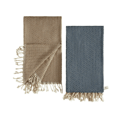 Tuiste Saunatuch Beige - Petrol Blau 2er Pack, Saunakilt Damen und Herren, Strandtuch, Saunahandtuch, Picknickdecke, Hamamtuch%100 Baumwolle, Strandtücher, Strandhandtuch XXL, Badehandtuch 100x180 2 Strandtücher - 100x180 cm Petrolblau - Beige