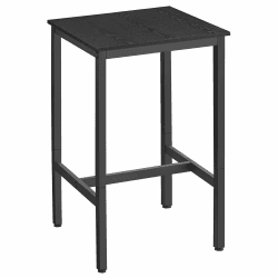VASAGLE Bartisch, Stehtisch, Küchentisch, hoch, mit Stahlgestell, 60 x 60 x 92 cm, einfache Montage, für Küche, Wohnzimmer, Industrie-Design, ebenholzschwarz-schwarz LBT025B56 Ebenholzschwarz + Schwarz