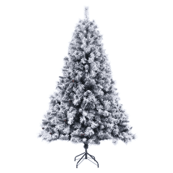 SVITA Weihnachtsbaum künstlich Weiß mit Schnee mit 1017 Zweig-Spitzen inkl. Metall Ständer Kunstbaum Tannenbaum Kunstschnee (Luvi-Nadeln | 210cm) Schnee-weiß 210 cm