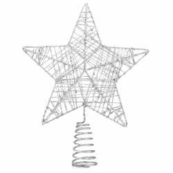 Baumspitze - Christbaumspitze und Tannenbaum-Aufstecker - Ideale Spitze für den Weihnachtsbaum zu Weihnachten Tannenbaumspitze (Silber, 1x) 1x Silber