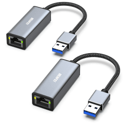 BENFEI USB Ethernet Adapter 1000Mbps, 2 Stück USB auf RJ45 Gigabit Ethernet LAN Netzwerkadapter Kompatibel für MacBook Surface Pro Notebook-PC mit Windows 11/10/8.1/8/7/XP/Vista, Mac OS 2 Anschluss: USB