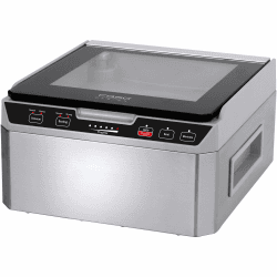 Caso VacuChef 40 - Kammervakuumierer aus Edelstahl, 3L Vakuumkammer 70 Liter/Minute, doppelte Schweißnaht, einstellbare Vakuum- und Schweißzeit, 1417 Single