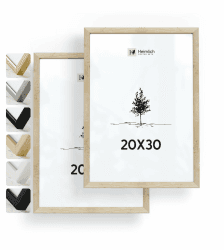 Heimlich® 2x Bilderrahmen 20x30 cm Eiche Rahmen 2-Pack | Dokumentenrahmen 20x30 cm Klein Collage | Holzrahmen Holz-Bilderrahmen Echtholz | Picture Frame 20x30 Fotorahmen zum Aufhängen Holz | Eiche 20x30cm / 2x