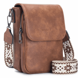 MUIIKOLA Handytasche zum Umhängen，RFID-Blockierung große Kapazität Handy Umhängetasche Damen Leder，Handytasche mit Geldbörse zum Umhängen，umhängetasche damen Breiter Gurt abnehmbarer Schultergur Z-brown