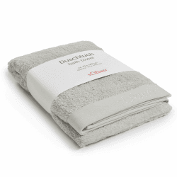 s.Oliver Duschtuch 70x140 cm - 100% Baumwolle, 600 g/m², weich & saugstark, Badetuch hellgrau 1x Duschtuch Hellgrau