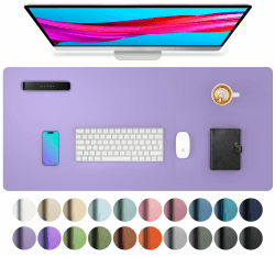 Aothia schreibtischunterlage,Mauspad, Büro-Schreibtischmatte, rutschfester PU-Leder-schreibtischmatte,wasserdichter schreibunterlage für Büro und Zuhause(80cmx40cm,Lavendel) 40 x 80 cm Lavender