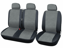 WOLTU AS7333 Auto Sitzbezüge universal Größe, 1+2 Sitzbezug Schonbezüge aus Polyester aus Polyester schwarz grau Schwarz-Grau