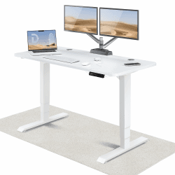 Desktronic Höhenverstellbarer Schreibtisch (140x70cm) - Schreibtisch Höhenverstellbar Elektrisch mit Flüsterleisem Dual-Motor & Touchscreen - Hohe Tragfähigkeit - Stehtisch HomePro Weiß + Weiß 140 x 70 cm