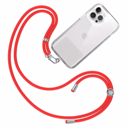 TBOC Band Handykette Schlüsselband Kette Handyschnur Zum Aufhängen Nacken Umhängen Universal für Handy mit Pad Handyband Patch Karabiner Hülle Handyhülle Lanyard Schlüsselbänder Rot