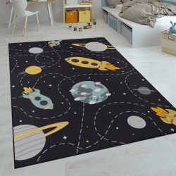 Paco Home Kinderteppich Teppich Kinderzimmer Spielteppich Junge Mädchen Modern rutschfest, Grösse:120x160 cm, Farbe:Grau 5 120 x 160 cm (Rechteckig) Grau 5