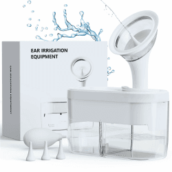KAUGIC Ohrenschmalz Entferner Ohrenreiniger Ohrreiniger für Erwachsene Sicherer Ohrenspülung Elektrische Ear Cleaner Ohrendusche Ohrreinigungsset mit 4 Modus, Integrierter Wassertank White