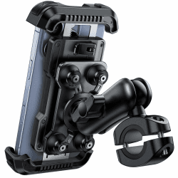 Lamicall Handyhalterung Motorrad, Handyhalter Fahrrad - [Metall-Verlängerungsarm] [Doppelt Vibrationsgedämpft] Handy Motorradhalterung Diebstahlsicher, 720° Drehbarer Lenker Halter für iPhone 16/15/14