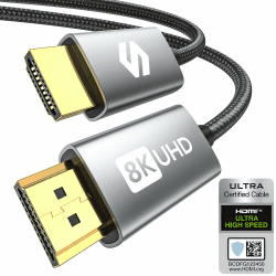 Silkland 8K HDMI Kabel Kurz 50cm, Zertifiziertes HDMI® 2.1 Kabel eARC für Soundbar, PS5 HDMI Kabel 4K@120Hz/144Hz, HDR10, Dolby Atmos, DTS:X, 48Gbps für Roku TV/HDTV/Beamer/Fire TV/Laptop 0.5M 1