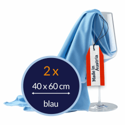 culiclean Poliertuch Gläser Gläserpoliertuch Gastronomie Glaspoliertuch Glastuch Mikrofaser Poliertücher Gläser Fenstertuch Fensterputztuch Gläsertuch 2 STK 40x60cm blau Spiegeltuch streifenfrei 2 Stück Packung 40x60cm Blau-blau