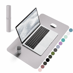 YSAGi Schreibtischunterlage, Mauspad mit Leder und Rutchfeste Wildleder, Multifunktionales Office Mousepad Laptop Schreibunterlage, Tischschutz Unterlage für Büro/Home-Office (Graulila, 60x35cm) Graulila 60*35cm