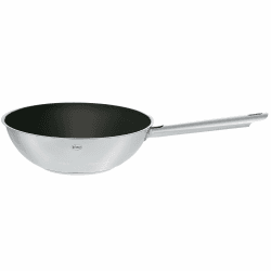 RÖSLE ELEGANCE Wokpfanne, Hochwertiger Edelstahlwok mit robuster Keramikversieglung ProCera, 28 cm, Edelstahl 18/10, induktionsgeeignet, Silberfarben Wokpfanne ProCera Ø 28 cm