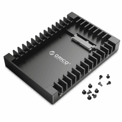 ORICO 2,5" auf 3,5" interner Festplattenadapter Konverter Einbaurahmen Wechselrahmen, für 2,5 Zoll SATA HDD oder SSD von 7/9,5/12,5 mm, Kein Kabel Erforderlich(1125SS) (1 Stück) ORICO 1125SS-BK-GL