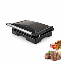 BLACK+DECKER BXGR1000E Kontaktgrill, 1000W, Kunststoff, Schwarz Grill 1000W