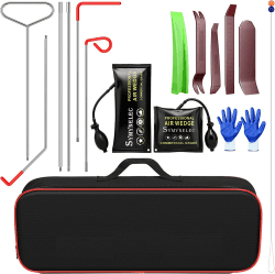 Menborn Professionelles Auto Werkzeug Set 16 teiliges mit Langem Griff, Luftkeilpumpe, Spurlosem Keil, Handschuhen, Unverzichtbares Autowerkzeug für Notfälle