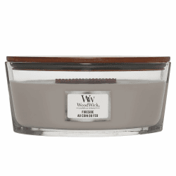 WoodWick Ellipsenförmige Duftkerze mit knisterndem Docht, Fireside, bis zu 50 Stunden Brenndauer, Large, Ellipse Ellipse Fireside