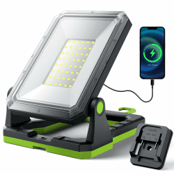 Akku Lampe für Makita 18 V, ETOOLAB LED Baustrahler, [Verbessertes]Echter 3000lm Akku Baustrahler[Batterie nicht enthalten], LED Lampe mit 4 Modi, für Outdoor/Baustelle/Camping/Hofparty MT18