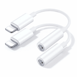 2 Pack iPhone Aux Adapter 【Apple MFi Zertifiziert】 Lightning auf Klinke Adapter Kopfhörer Adapter 3.5mm Audio Kabel Konverter 3,5‑mm-Kopfhöreranschluss Adapter für iPhone 14/13/12/11/X/XS Max/XR/8/7