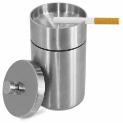 HONZUEN Aschenbecher mit Deckel, Windaschenbecher Edelstahl fur Draußen Tragbarer Rauchloser Sturmaschenbecher Tischaschenbecher Smokeless Ashtray Außenaschenbecher für Garten Draußen Auto, Silber