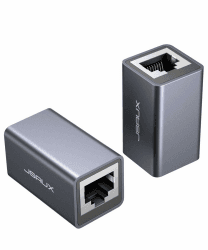 JSAUX RJ45 LAN Kupplung Ethernet Kabel Verbinder [2 Stück] Ethernet Koppler LAN Adapter für LAN Kabel, Netzwerkkabel, Patchkabel, Netzwerk Coupler Kompatibel mit Cat7, Cat6, Cat5e, Cat5(Grau) 2 Stück Gray